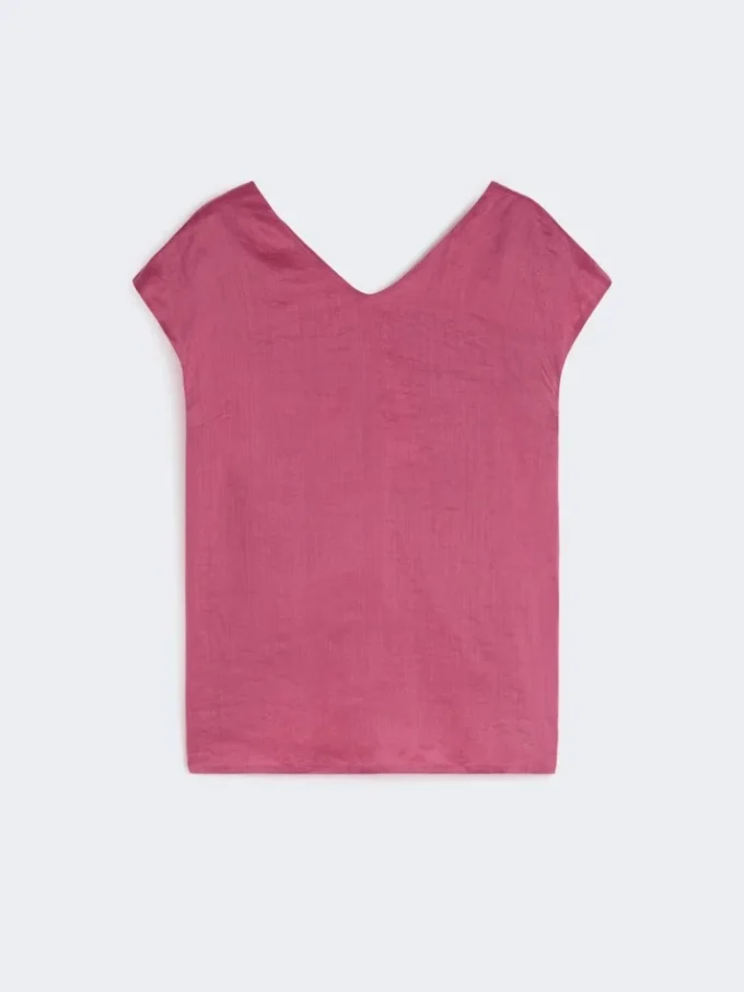 Blusa de lona de ramio, color ciclamen Blusa de lona de ramio, color ciclamen