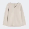 Blusa de paño de lana, color beige Blusa de paño de lana, color beige