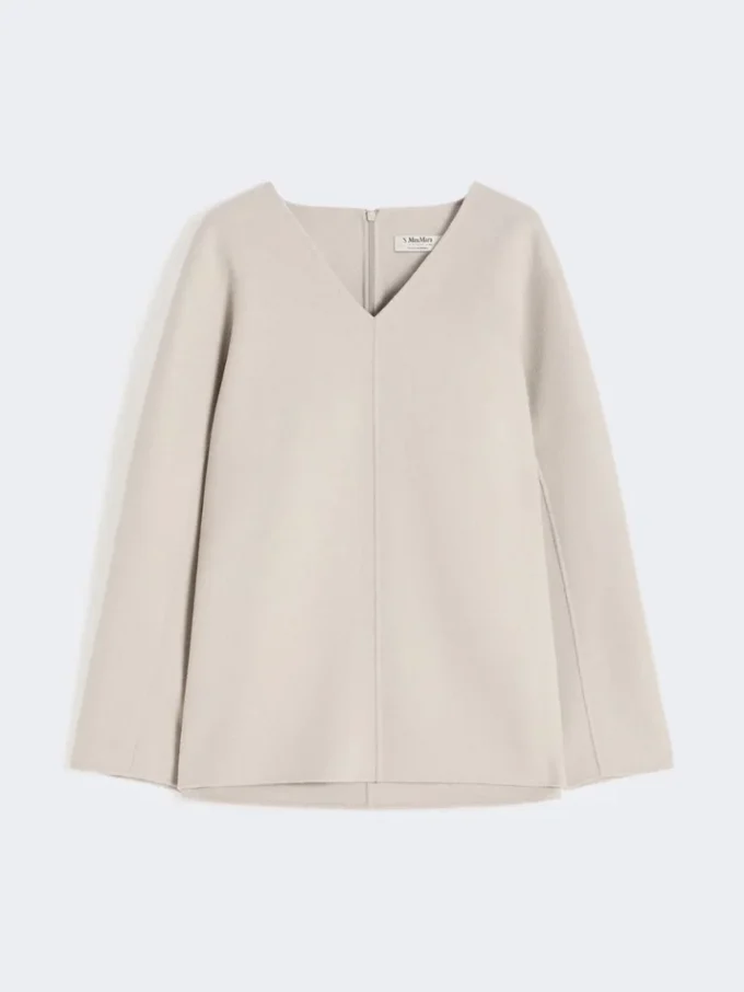 Blusa de paño de lana, color beige Blusa de paño de lana, color beige