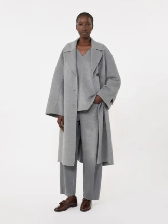 Blusa de paño de lana, gris medio