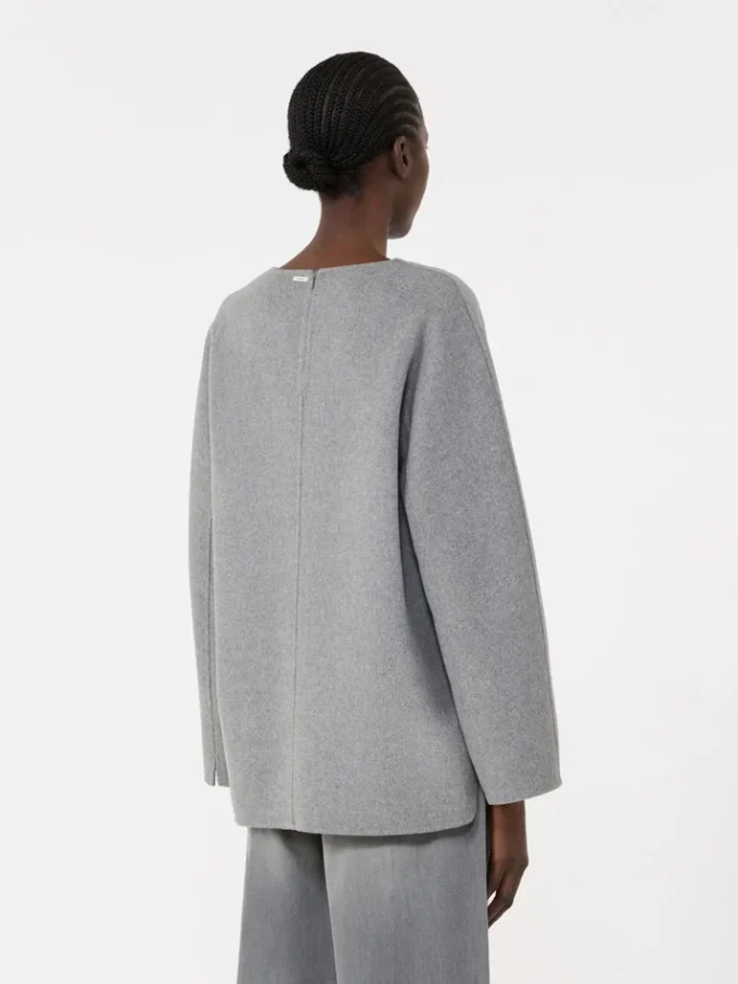 Blusa de paño de lana, gris medio Blusa de paño de lana, gris medio