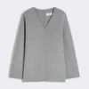 Blusa de paño de lana, gris medio Blusa de paño de lana, gris medio