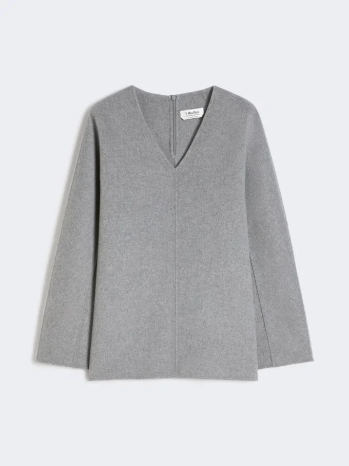 Blusa de paño de lana, gris medio Blusa de paño de lana, gris medio