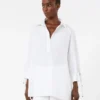 Blusa de popelín de algodón, blanco óptico Blusa de popelín de algodón, blanco óptico