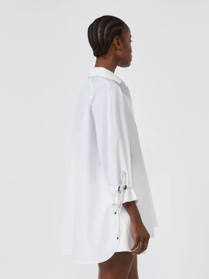 Blusa de popelín de algodón, blanco óptico Blusa de popelín de algodón, blanco óptico