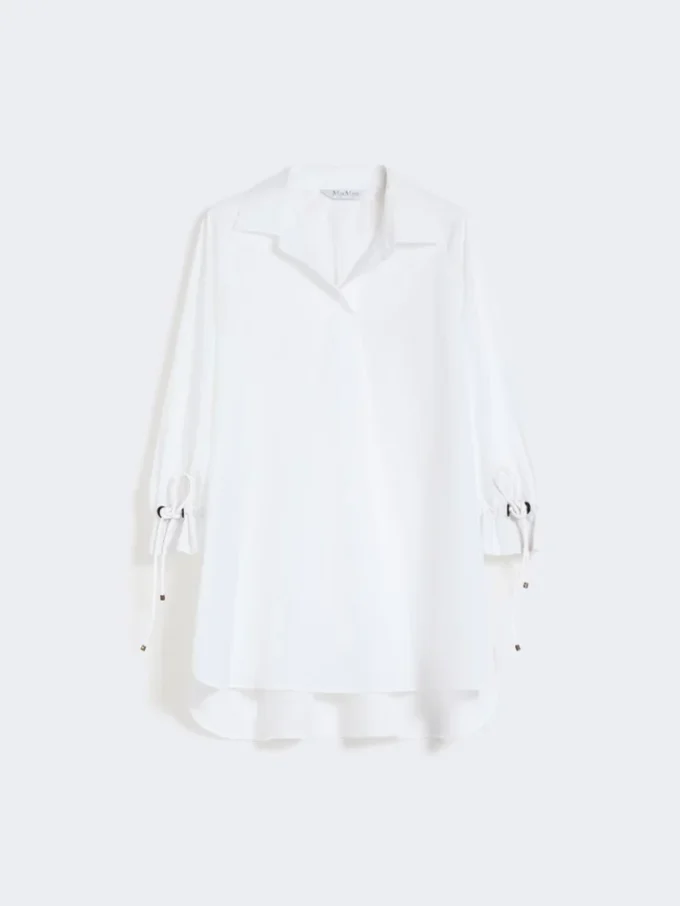Blusa de popelín de algodón, blanco óptico Blusa de popelín de algodón, blanco óptico