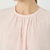 Blusa de seda con cuello redondo, rosa Blusa de seda con cuello redondo, rosa