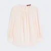 Blusa de seda con cuello redondo, rosa Blusa de seda con cuello redondo, rosa