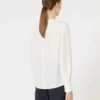 Blusa de seda con cuello redondo, seda Blusa de seda con cuello redondo, seda