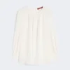 Blusa de seda con cuello redondo, seda Blusa de seda con cuello redondo, seda