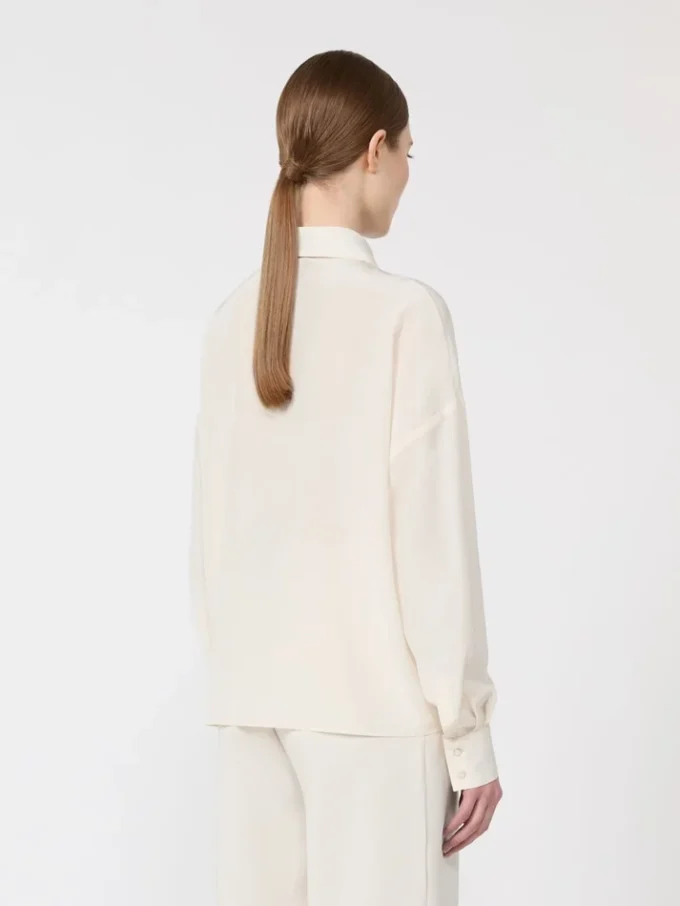 Blusa de seda con lazo, beige Blusa de seda con lazo, beige