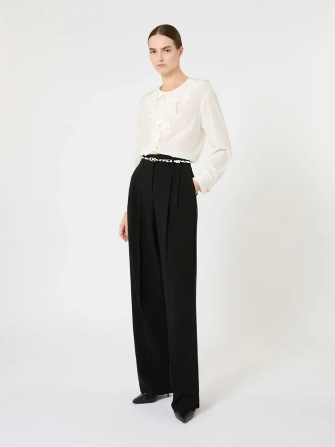 Blusa de seda con volantes, seda Blusa de seda con volantes, seda