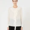 Blusa de seda con volantes, seda Blusa de seda con volantes, seda