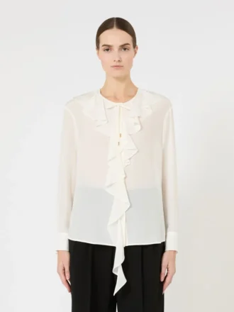 Blusa de seda con volantes, seda