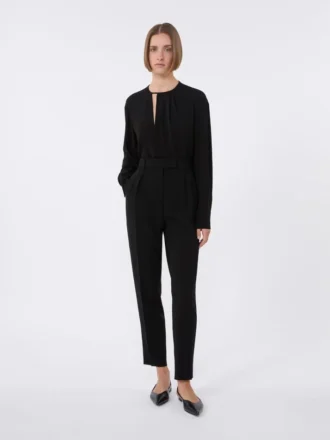 Blusa ligera de cady, negra