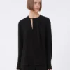 Blusa ligera de cady, negra Blusa ligera de cady, negra