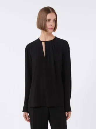 Blusa ligera de cady, negra