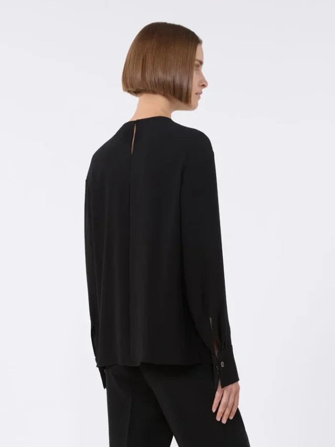 Blusa ligera de cady, negra Blusa ligera de cady, negra
