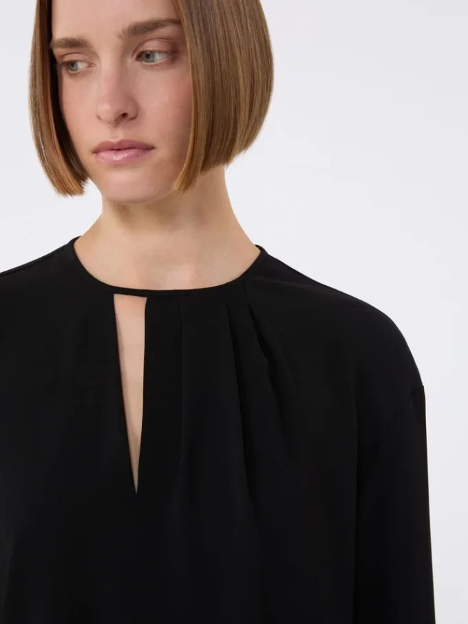 Blusa ligera de cady, negra Blusa ligera de cady, negra