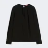 Blusa ligera de cady, negra Blusa ligera de cady, negra