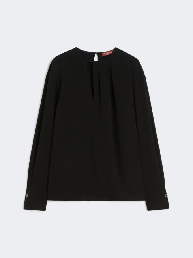 Blusa ligera de cady, negra Blusa ligera de cady, negra
