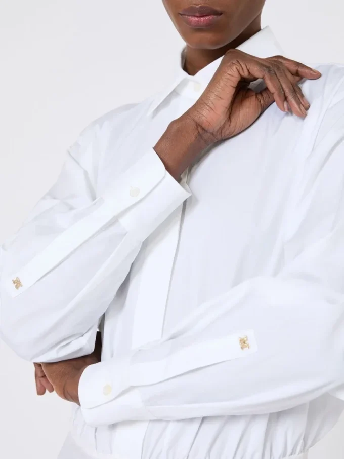 Body tipo camisa de popelín, blanco óptico Body tipo camisa de popelín, blanco óptico