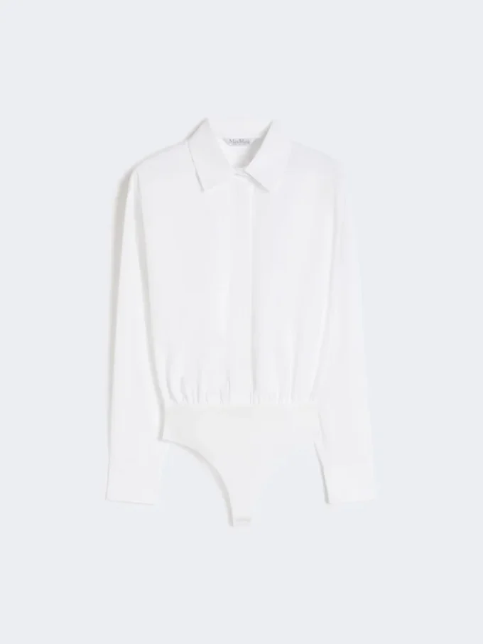 Body tipo camisa de popelín, blanco óptico Body tipo camisa de popelín, blanco óptico