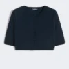 Bolero de hilo de algodón, azul ultramar