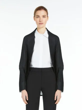 Bolero de tejido plisado, negro