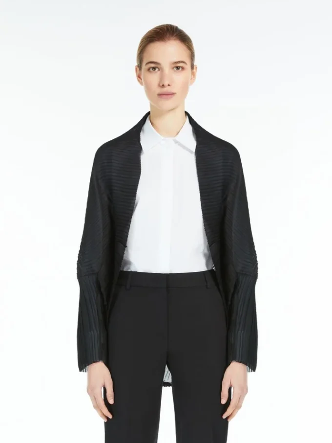 Bolero de tejido plisado, negro Bolero de tejido plisado, negro