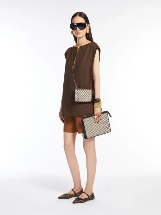 Bolsita extrapequeña de jacquard de algodón, negra
