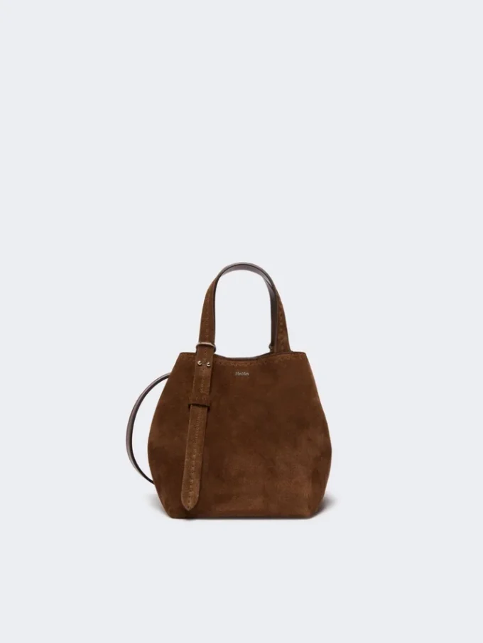 Bolso Archetipo extrapequeño de piel serrada, marrón oscuro Bolso Archetipo extrapequeño de piel serrada, marrón oscuro