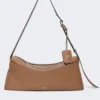 Bolso bandolera mediano de piel, marrón Bolso bandolera mediano de piel, marrón
