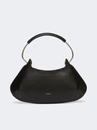 Bolso Caju mediano de piel, negro