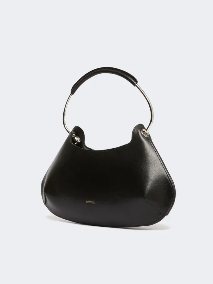 Bolso Caju mediano de piel, negro Bolso Caju mediano de piel, negro
