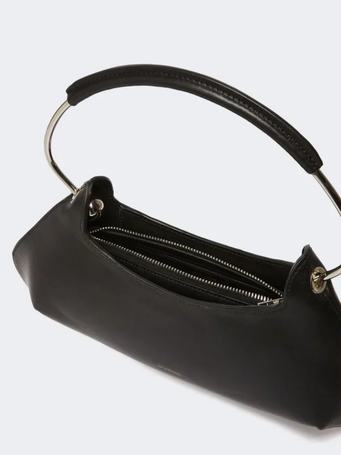 Bolso Caju mediano de piel, negro Bolso Caju mediano de piel, negro