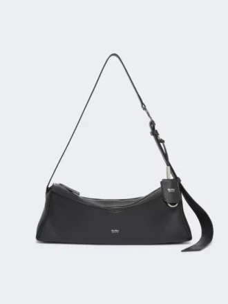 Bolso de hombro pequeño de piel, negro