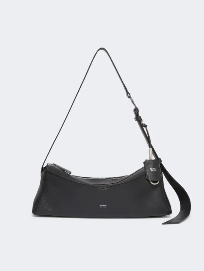 Bolso de hombro pequeño de piel, negro Bolso de hombro pequeño de piel, negro