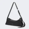 Bolso de hombro pequeño de piel, negro Bolso de hombro pequeño de piel, negro