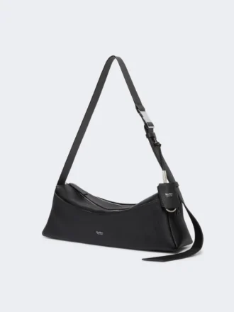 Bolso de hombro pequeño de piel, negro