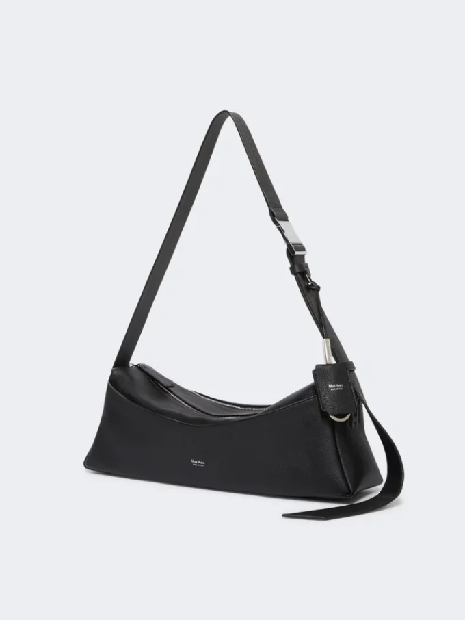 Bolso de hombro pequeño de piel, negro Bolso de hombro pequeño de piel, negro