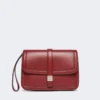 Bolso de mano de piel lisa, color burdeos Bolso de mano de piel lisa, color burdeos