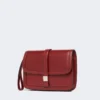 Bolso de mano de piel lisa, color burdeos Bolso de mano de piel lisa, color burdeos