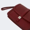 Bolso de mano de piel lisa, color burdeos Bolso de mano de piel lisa, color burdeos