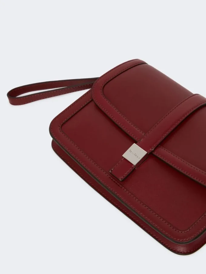 Bolso de mano de piel lisa, color burdeos Bolso de mano de piel lisa, color burdeos