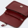 Bolso de mano de piel lisa, color burdeos Bolso de mano de piel lisa, color burdeos