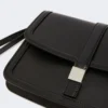 Bolso de mano de piel lisa, negro Bolso de mano de piel lisa, negro