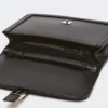 Bolso de mano de piel lisa, negro Bolso de mano de piel lisa, negro
