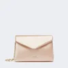 Bolso de mano de viscosa y satén de seda, color polvo Bolso de mano de viscosa y satén de seda, color polvo