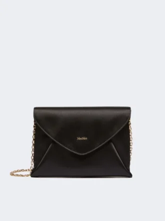 Bolso de mano de viscosa y satén de seda, negro
